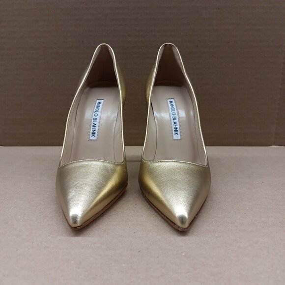 Manolo Blahnik Womens BB 105mm Point Toe High Nappa Leather Heels - Picture 2 of 15